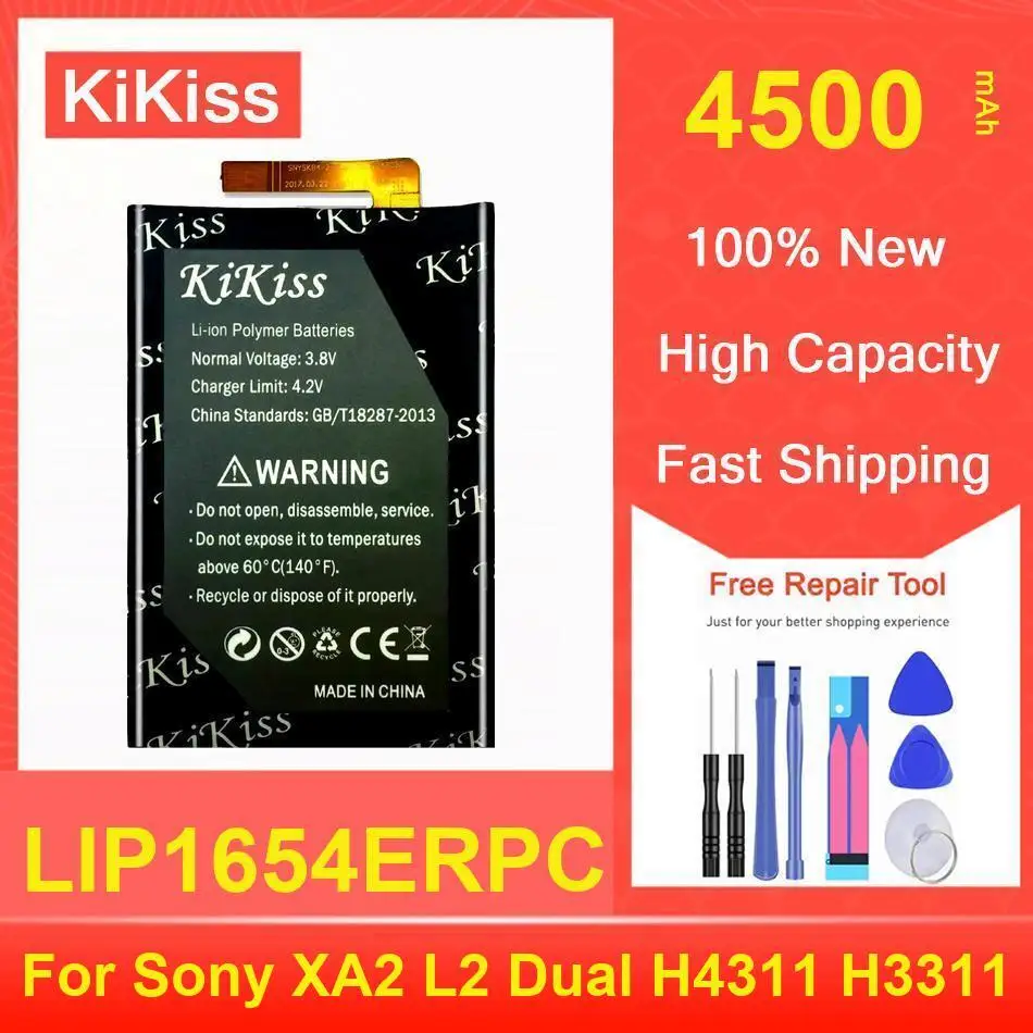 

Kikiss Battery 4500Mah LIP1654ERPC For Sony XA2 L2 Dual H4311 H3311