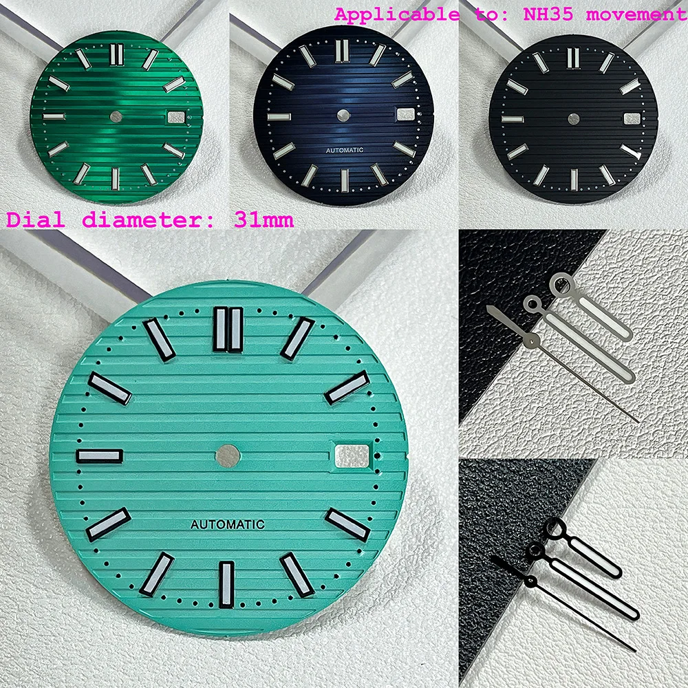 Quadrante Nautilus da 31 mm quadrante NH35 quadrante verde quadrante luminoso adatto per accessori movimento NH35/NH36 quadranti orologi