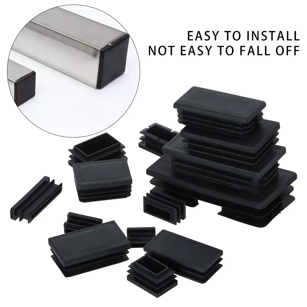 10pcs Dust-Proof Protected Cushion Square Plug Foot Cover Plastic Furniture Rectangular Pipe Plug