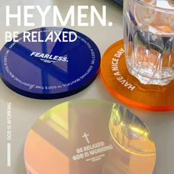 Acrylic Record Cup Coaster Insulation Pad Cup Mat Hot Drink Holder Mug Stand Home Table Decorations Coffee Cup Pad Placemats