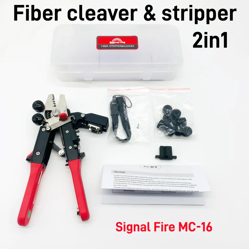 Signal Fire MC-16 Multi-Functional 2in1 Optical Fiber Stripper FTTH High Quality One- Step Optical Fiber Cleaver  with cleaning