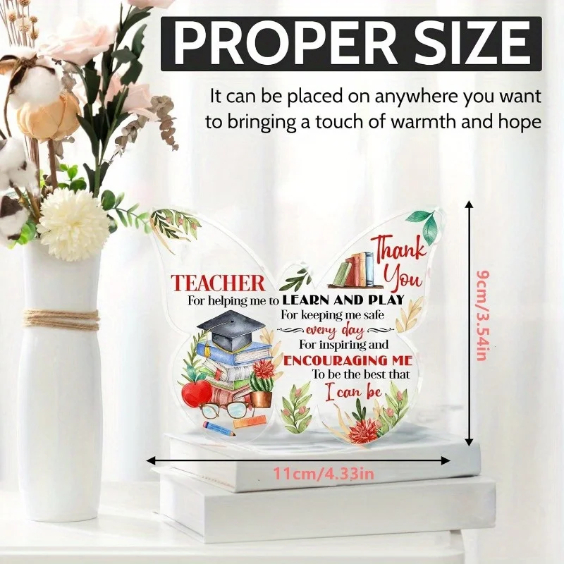 Teacher Appreciation Acrylic Plaque - Inspirational Desk Gift for Educators