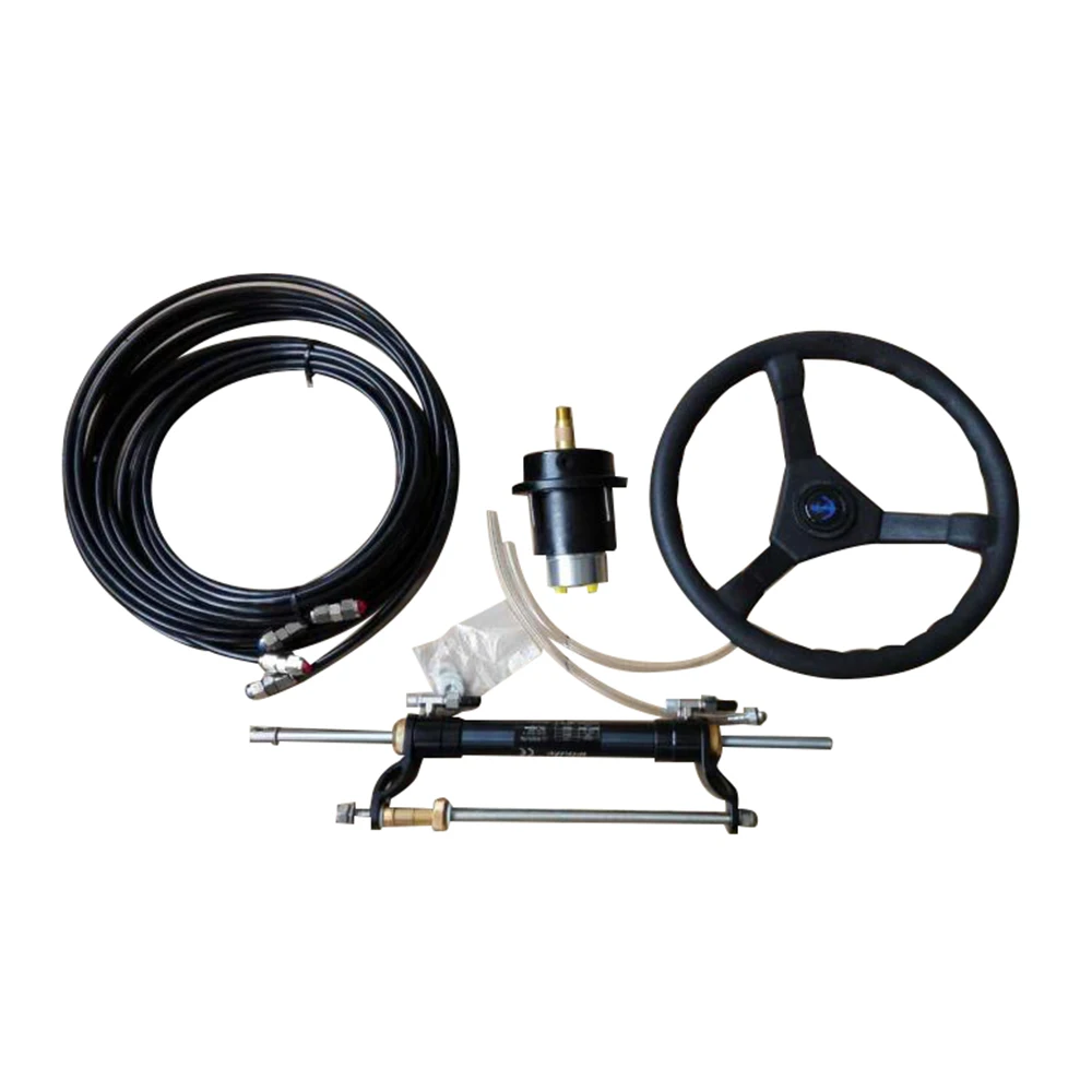 pilot 1 Marine Hydraulic Steering Helm Pump 90HP Steel Cylinder, Helm Pump, Tube/Hose, Steering Wheel Boat Yacht Outboard Helm