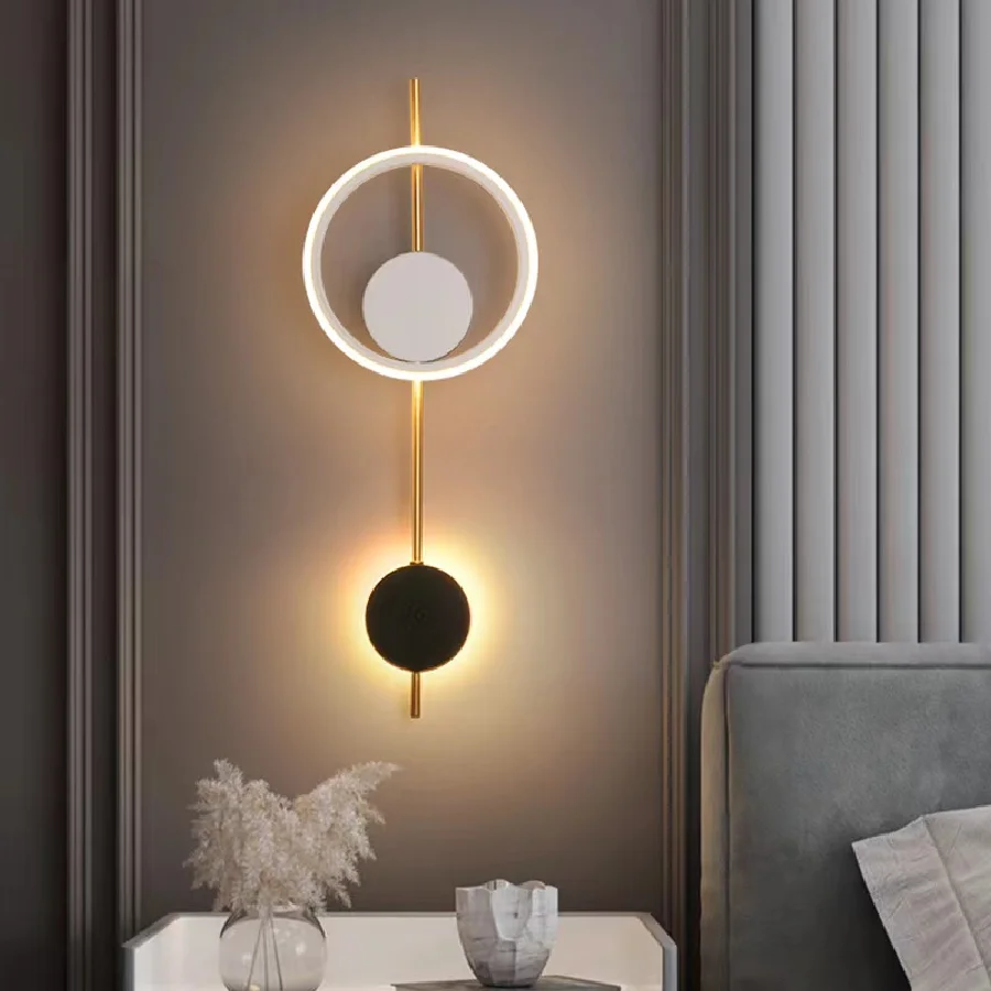 

IWP Modern Geometric Wall Light Interior Creative Minimalist Bedside Iron Light LED Decor Sconce Living Room Aisle Stair Lamp