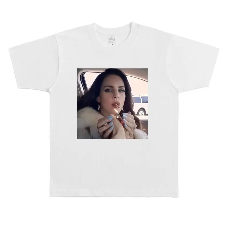 

Lana Del Rey Smoking Graphic T Shirt Men Women Clothing Hip Hop Fashion Trend Short Sleeve T-shirts Summer Unisex Pop Streetwear