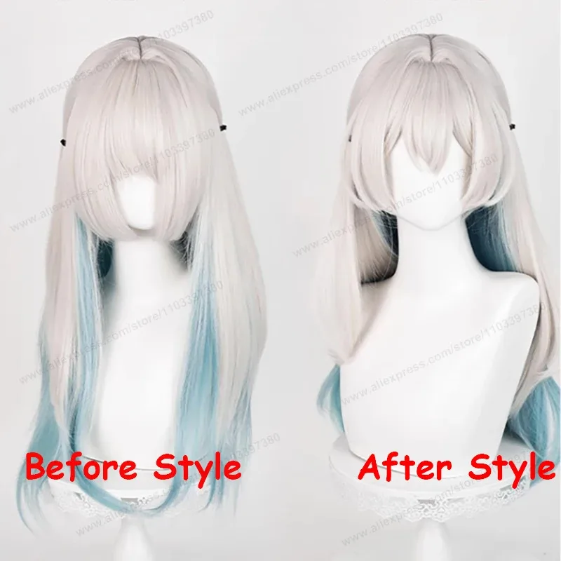 

HSR Firefly Cosplay Wig, Honkai: Star Rail, Long Straight Hair, Heat Resistant Anime, Synthetic Wigs, 67cmx;2,f;5.