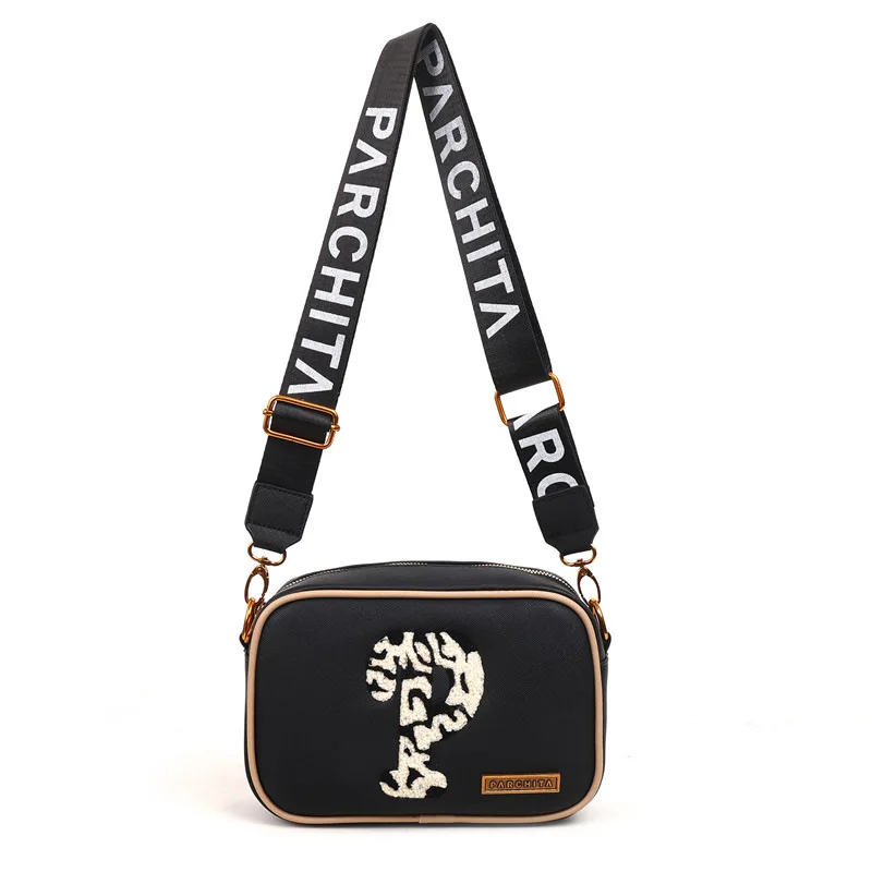 ​Designer Inspired 2025 Women's Crossbody Bag, Trendy Letter Print Shoulder Purse, Chic Minimalist Solid Color for Daily Use​