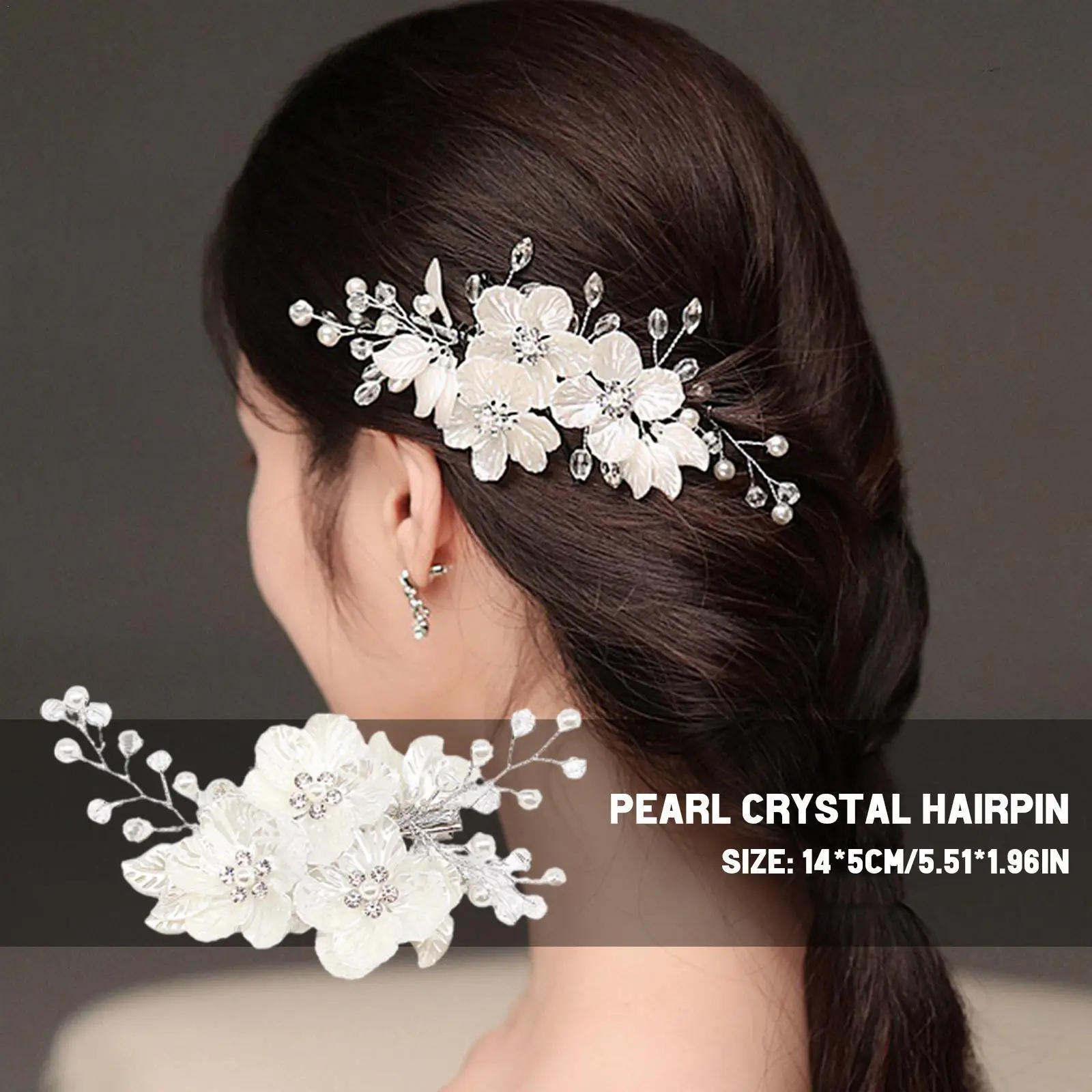 Crystal Pearl Flower Hair Clip Floral Style Barrette Bride Hair Jewelry Bridesmaid Wedding Bridal Hair Accessories