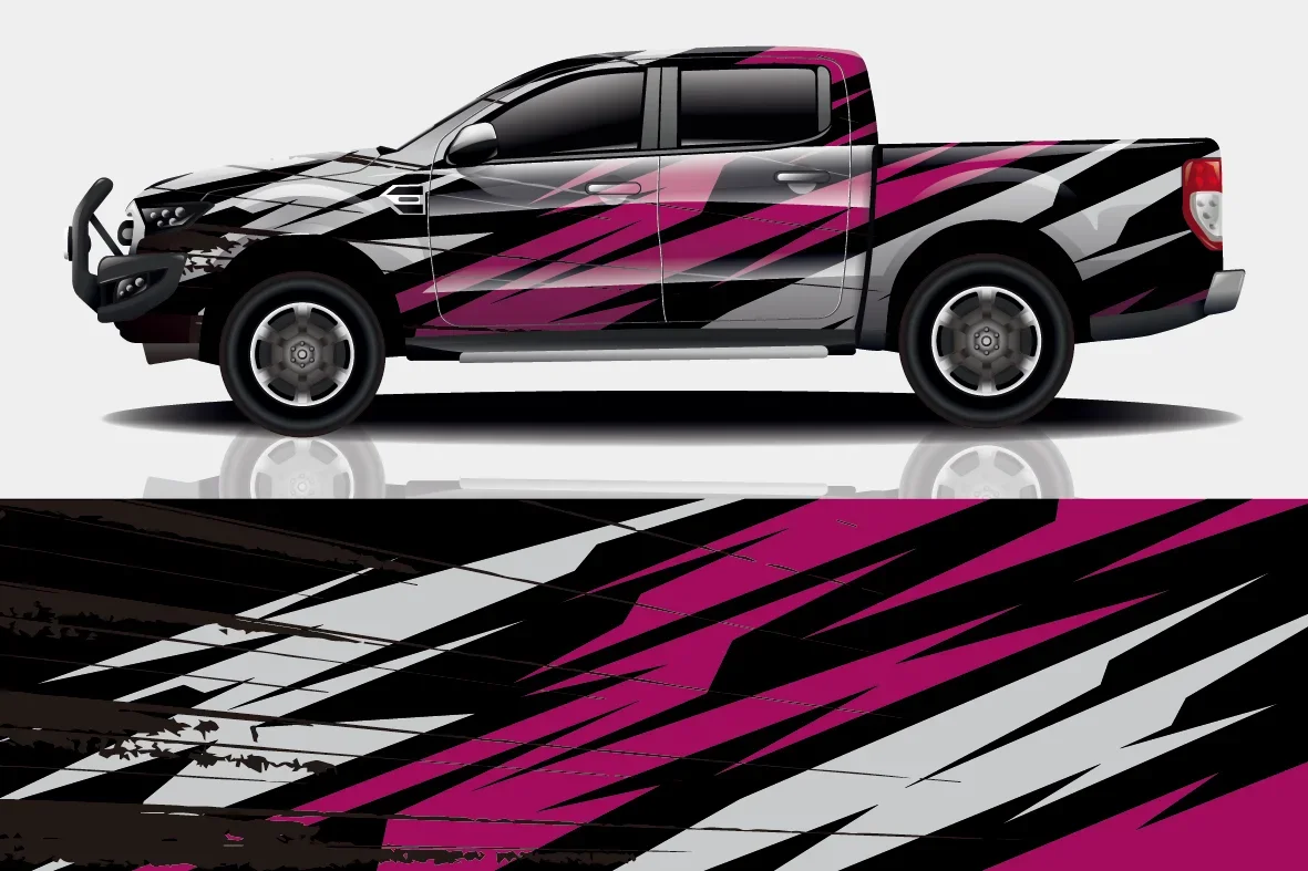 Multicolor Car Graphic Decal Vinyl Wrap Modern Design Vector Image Car Full Body Sticker High Quality Car Decal 400*60cm