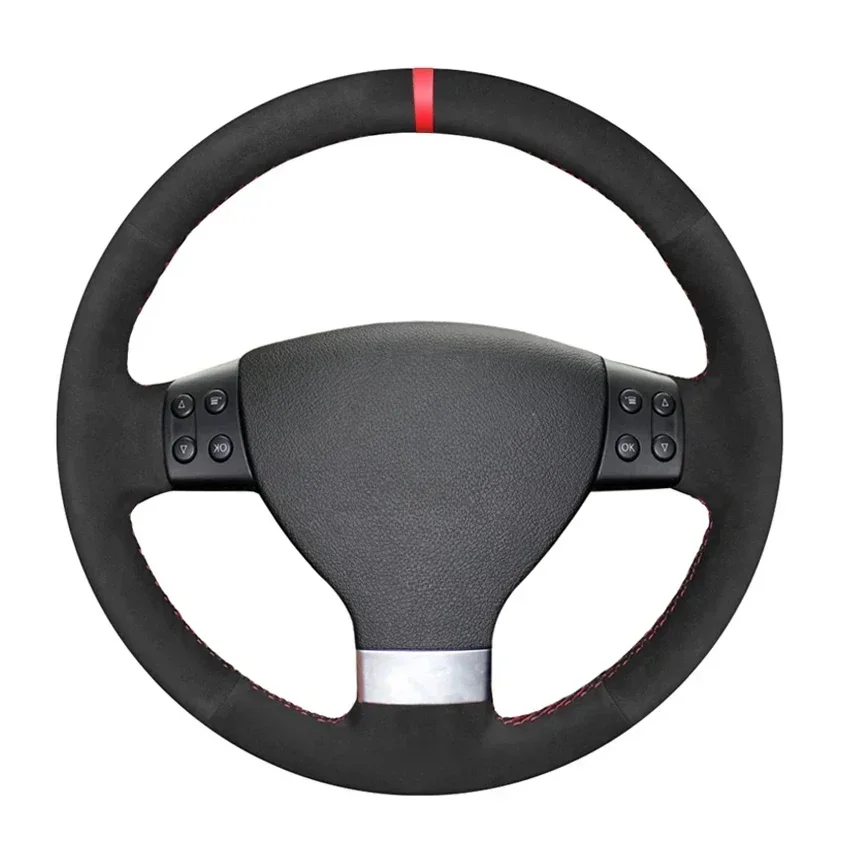 

Black Artificial Suede Car Steering Wheel Cover for Volkswagen VW Golf 5 (V) Jetta Polo Passat Tiguan Caddy Touran EOS 2003-2009