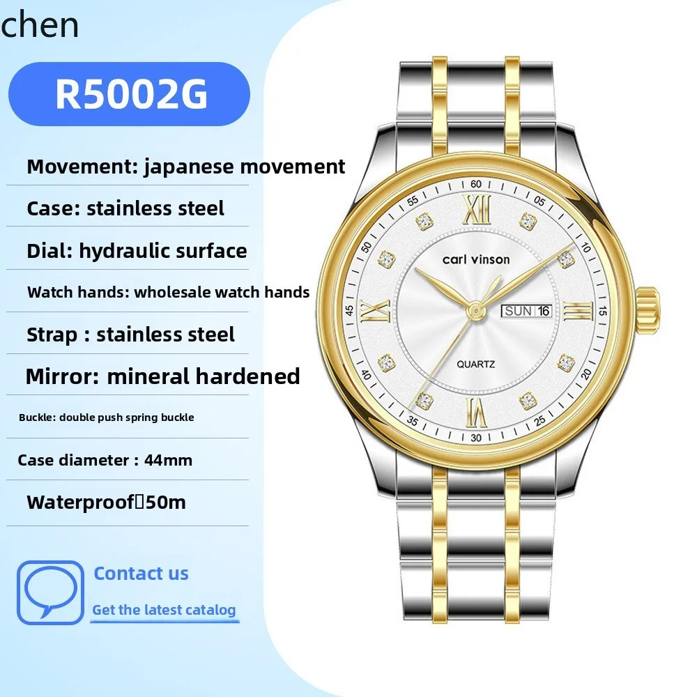 ZML Stainless Steel Minimalist Men's Watch Waterproof Luminous Calendar Dial Large Dial
