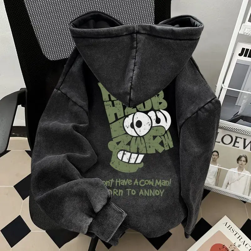 

Большой размер 300 Pou Simpson Waed Vintage Hoodie ex Early Autumn New Loose Outerwear Casual Sle Breathable Cotton Sw...