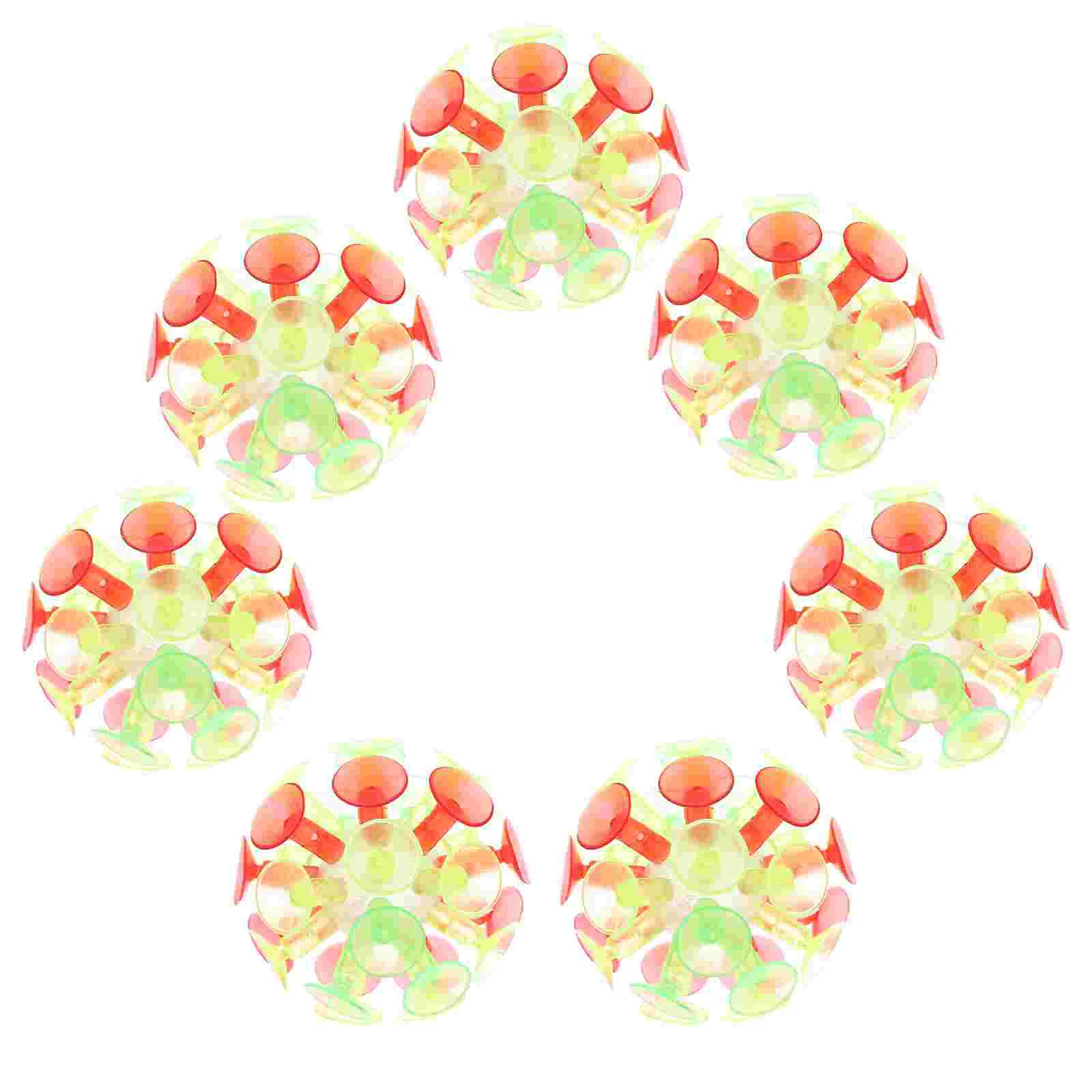 7PCS Childrens Suction Cup Ball Creative Children Sticking Toy Glowing Parent-child Interaction Balls Kids Plaything