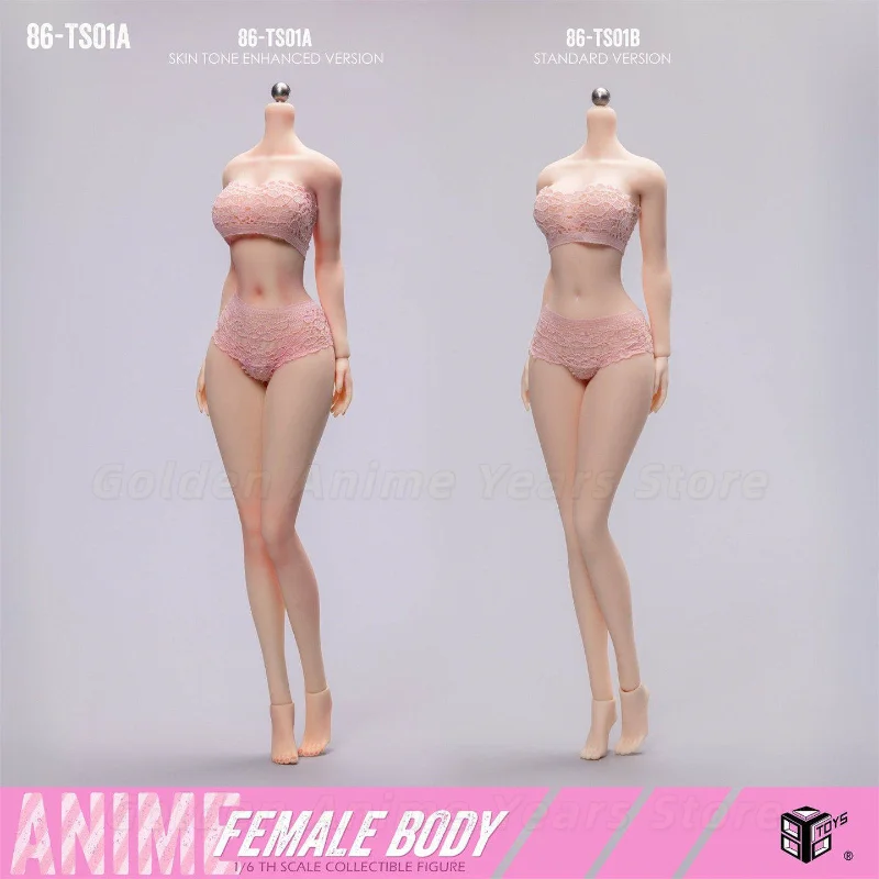 86TOYS 1/6 Platinum Silicone Female Body Fair Skin Painted Makeup Version 86-TS01-A Articulated Body