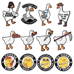 Cartoon Goose Duck Enamel Pins Creative Animal Duckling Funny Brooches Lapel Badge Collar Jewelry Gift for Friends Wholesale