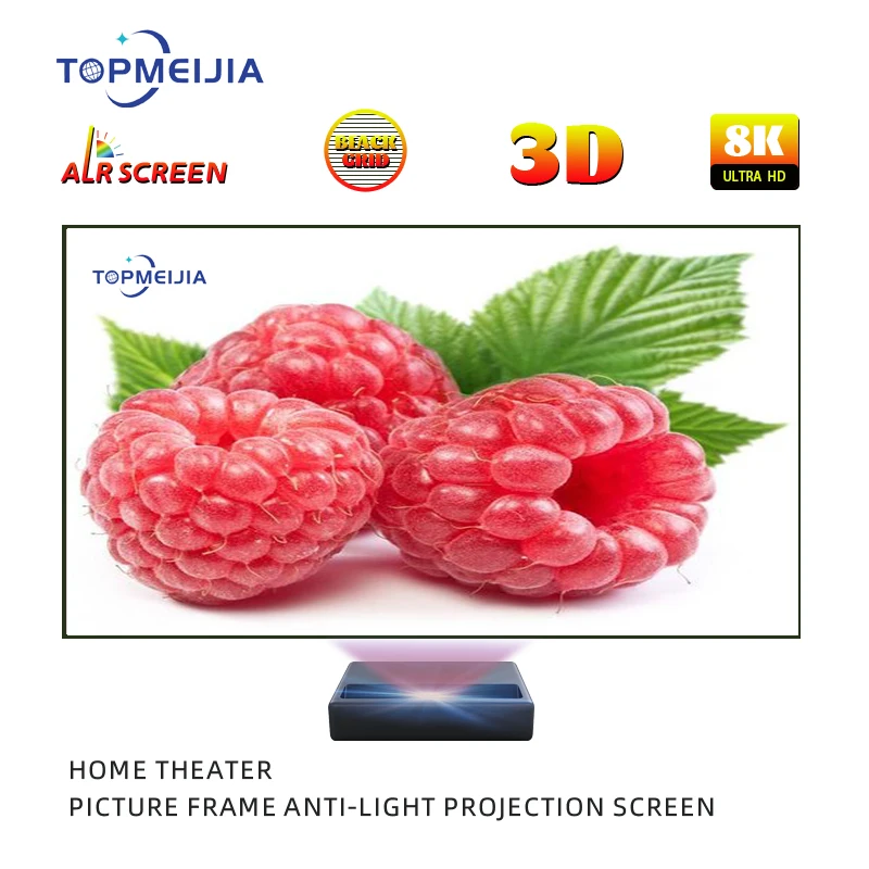 

YuTong 120 inch PET Crystal 8k Ambient Light Rejecting Fixed frame Ultra short throw Projector Screen support ust projector 8k