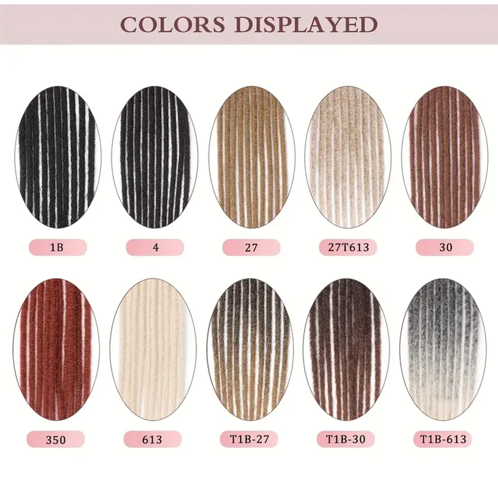 وصلات شعر صناعية رفيعة مقاس 24 بوصة مقاس 0.6 سم - وصلات شعر كروشيه للريغي والهيب هوب والهالوين وعيد الميلاد - ناعمة