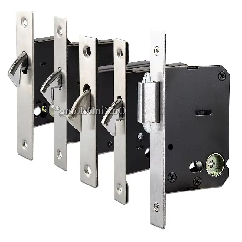 1PCS ยุโรป Mortise เลื่อนประตูล็อคห้องครัวระเบียง Barn Hook ลิ้นประตู Lockbody อะไหล่ซ่อม (ไม่รวมประตูล็อค)