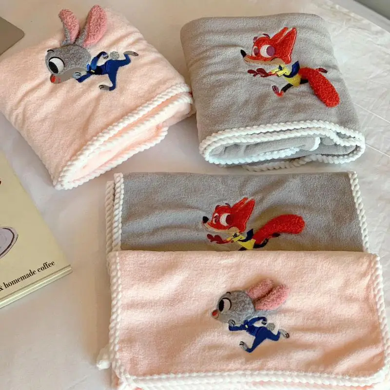 Kawaii Zootropolis Towel and Bath Towel Two-Piece Set Nick Wilde Judy Hopps Absorbent and Quick-Drying High-Quality Towel Gift