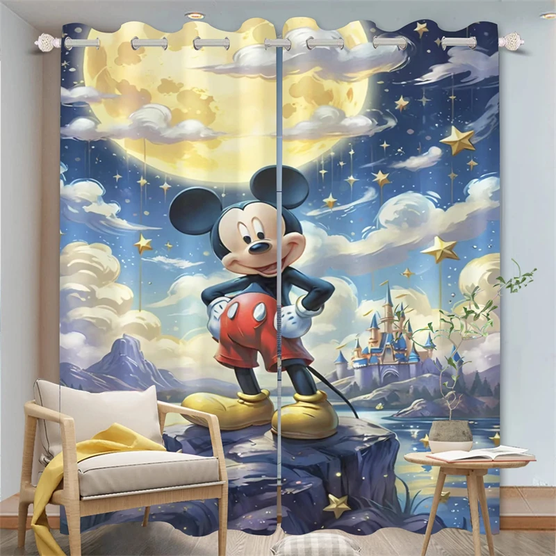 Mickey Blackout Curtains Bedroom Light Blocking Special Room Decoration Balcony Blackout Curtains Multi-size Microfiber