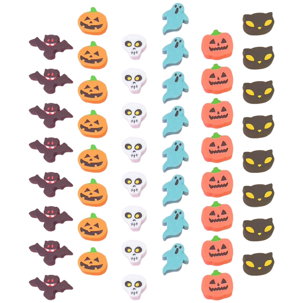 100 pçs halloween papelaria borracha desenho acessório borrachas em massa dos desenhos animados mini