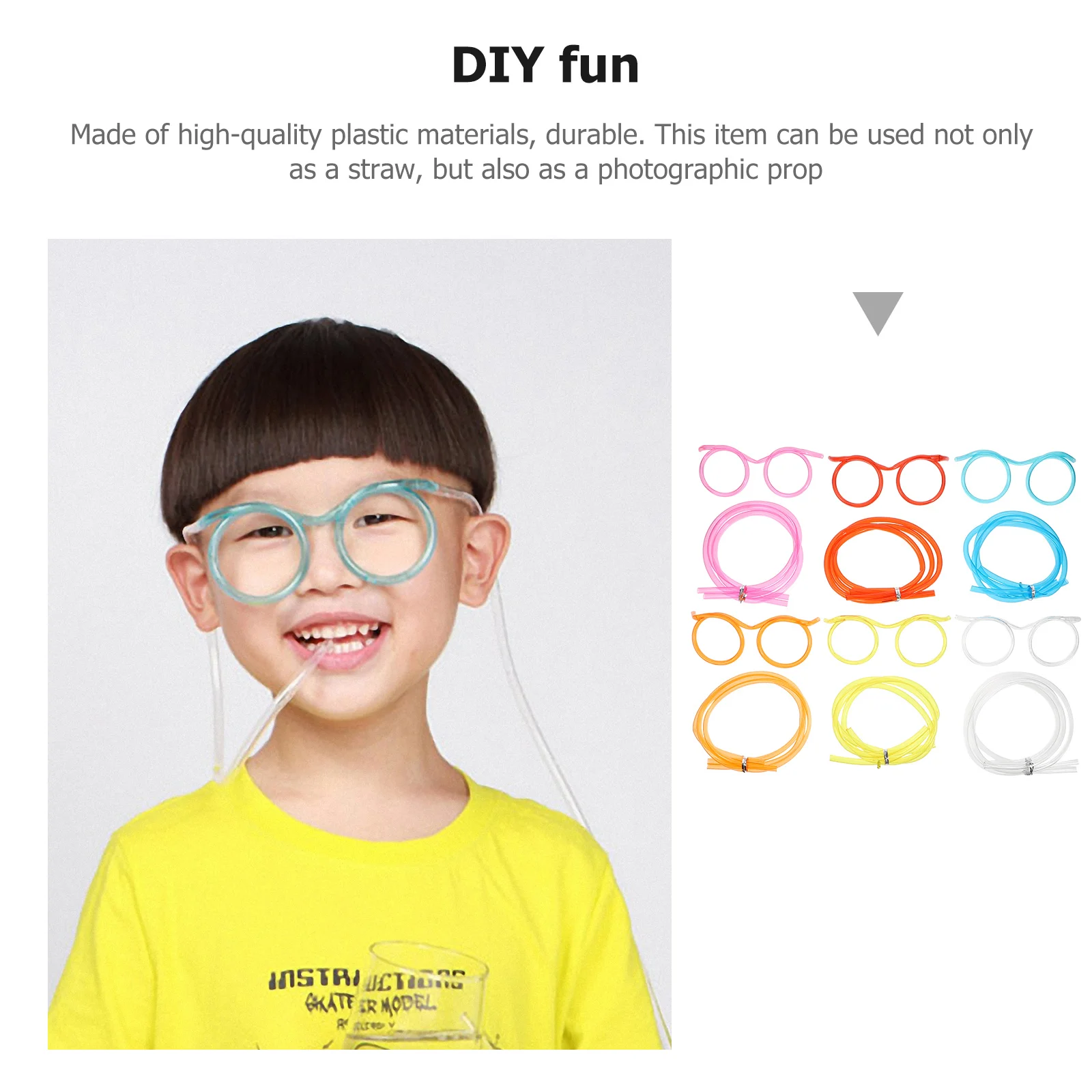 

12Pcs Unique Glasses Straws Funny Drinking Straws for Parties Home Restaurant Hotel Use Long Lasting PVC Photo Prop