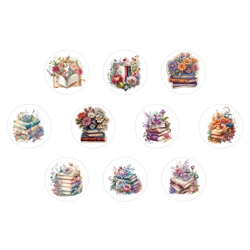 CC 500 Stuks Cartoon Bloem Bloemen Decoratieve Sticker Roll Hand Account Notebook Mobiele Telefoon Briefpapier Computer Sticker