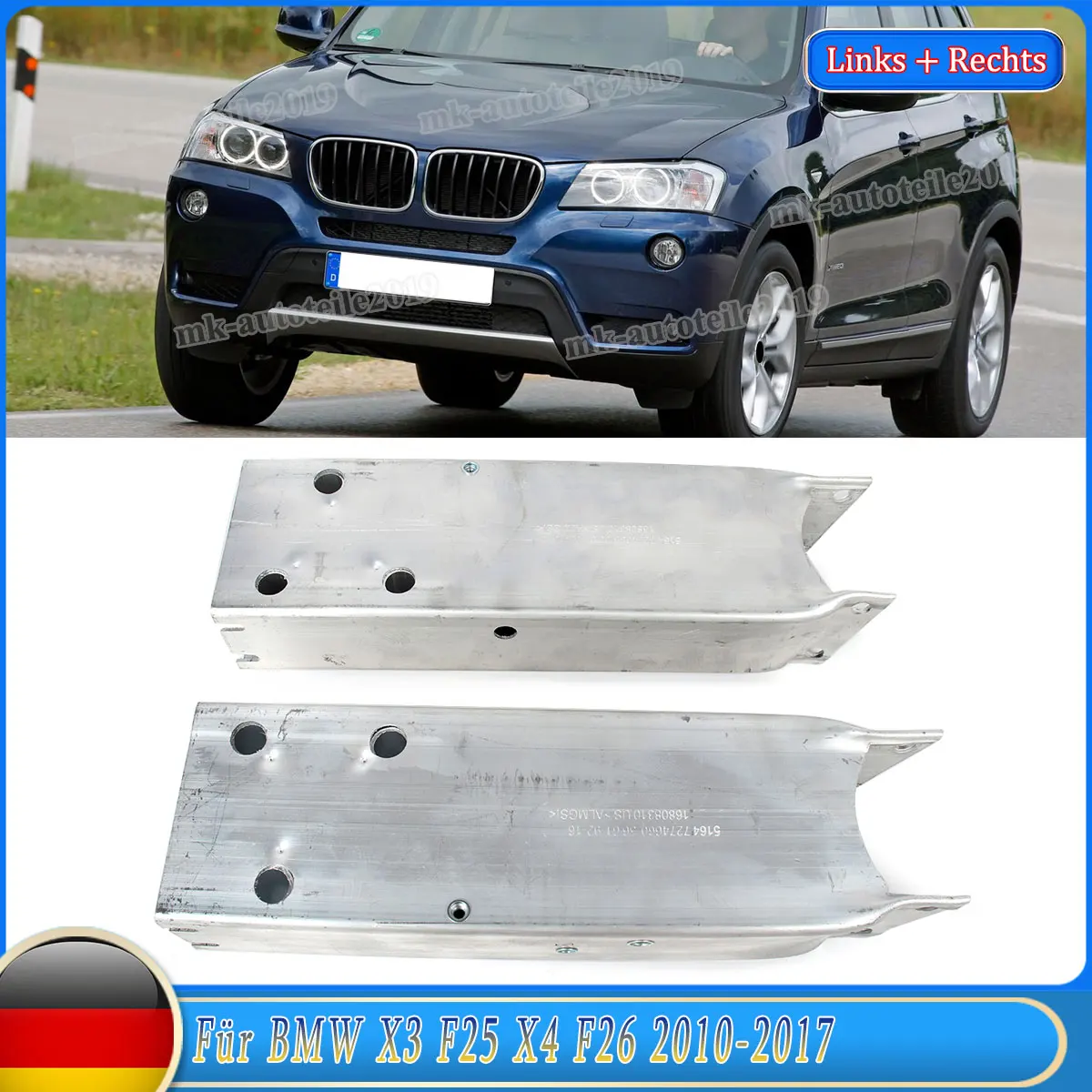 

Кронштейн переднего бампера для BMW X3 X4 F25 F26 2011-2018 M40i xDrive28i xDrive35i замена 51647274660 51647274659