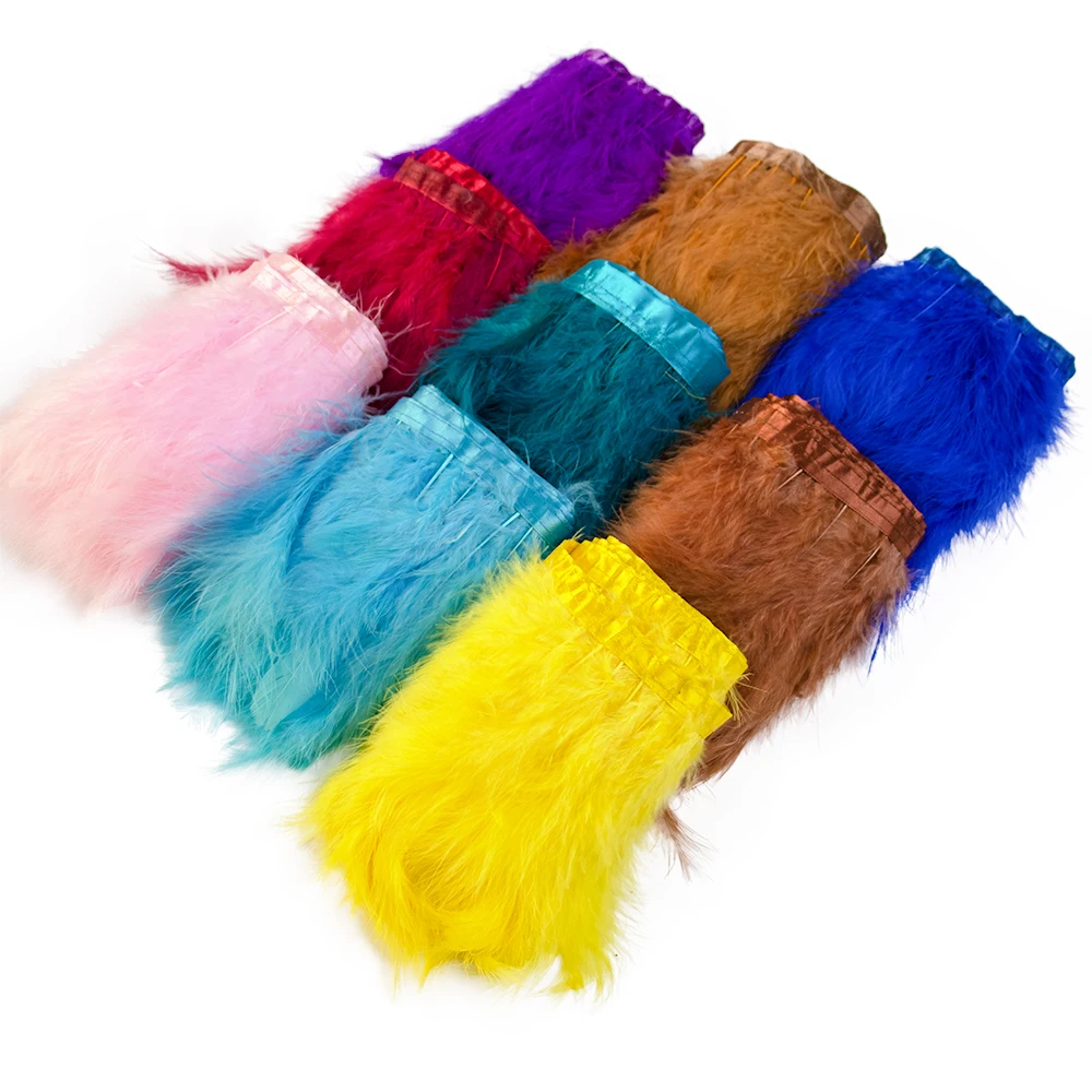 Wholesale Fluffy Turkey Marabou Feathers Trim feathers for Crafts Ribbon Wedding Party Clothing Fringe Dress Decor Sewing Plumes