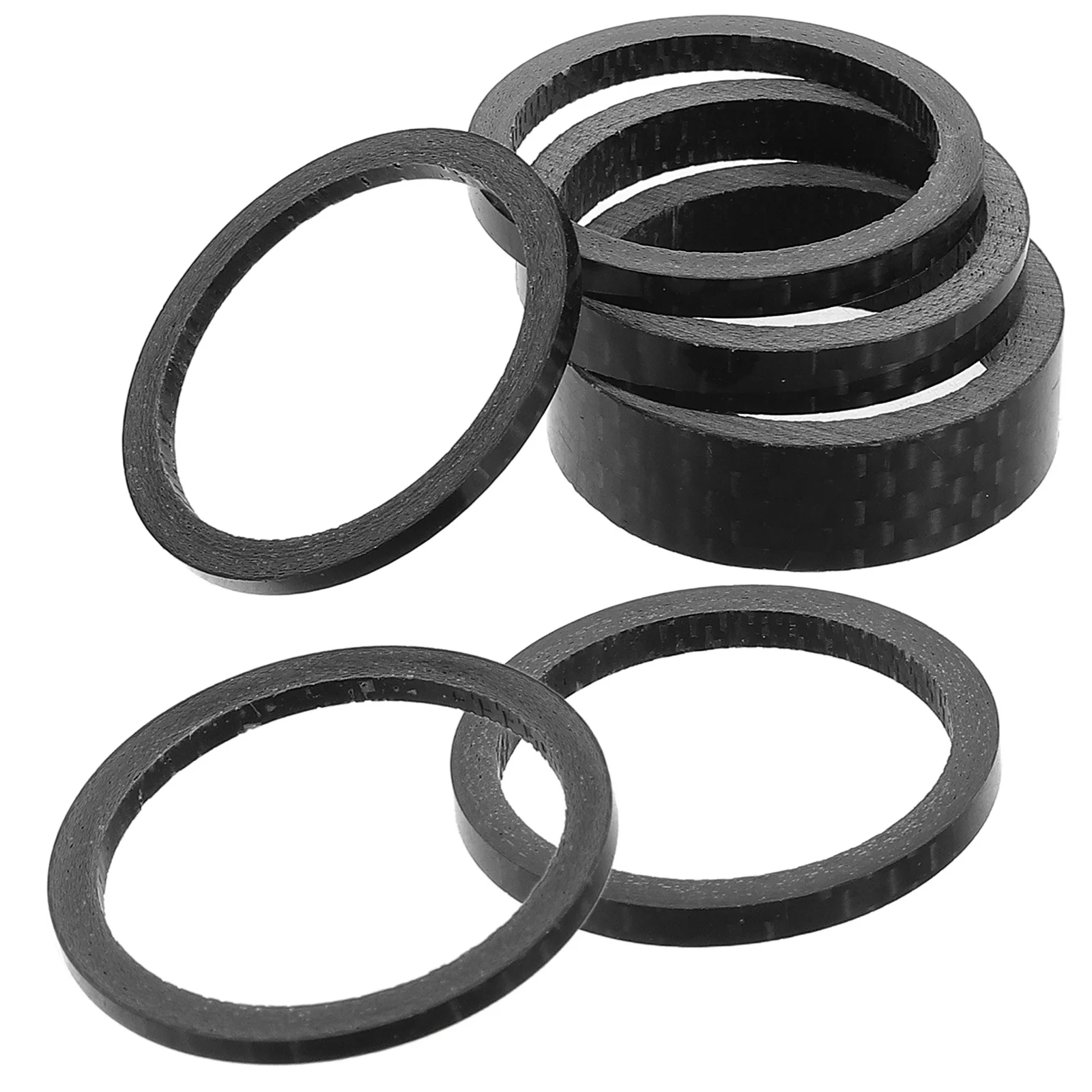 6Pcs Carbon Fiber Headset Spacer for Bicycle Road Bike Sturdy Lightweight Cycling Efficiency Headset Spacers Stem