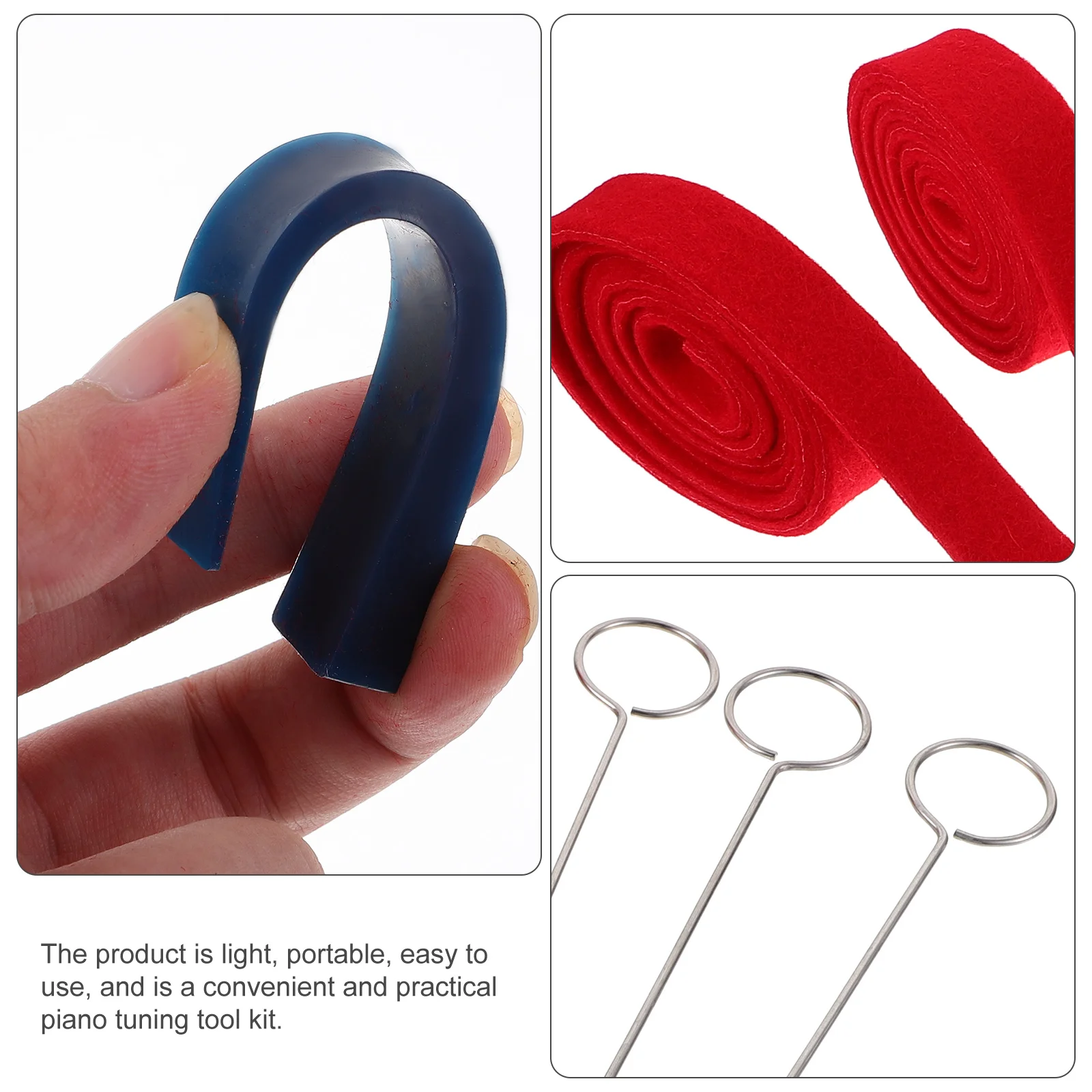 

1Set Piano Tuning Kit Durable Solid Materials Portable Easy Use Tuning Hammer Damper Block Vocal Band Set Vocal Band