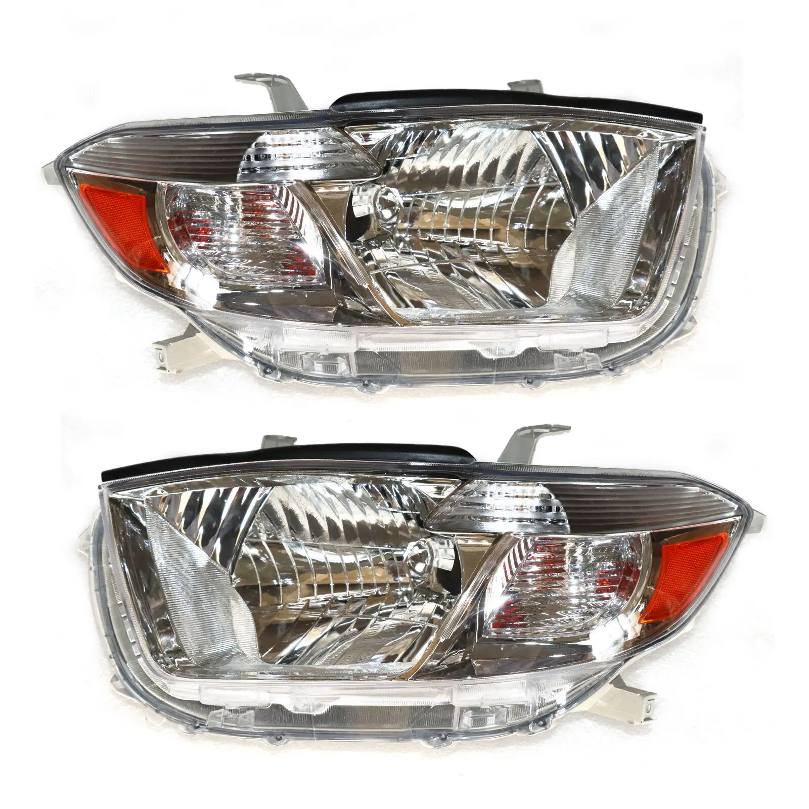 [1 Pair] Front Headlight Headlamp Assembly Left + Right For Toyota Highlander 2008 2009 2010 Driver Side/ Passenger Side