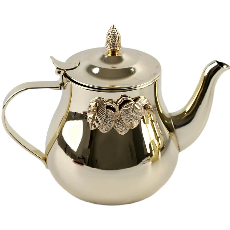 

Arabic Style Stainless Steel Teapot Muslim Large Capacity Kettle Single Tea Pot Pitchers Induction Cooker Water Kettle