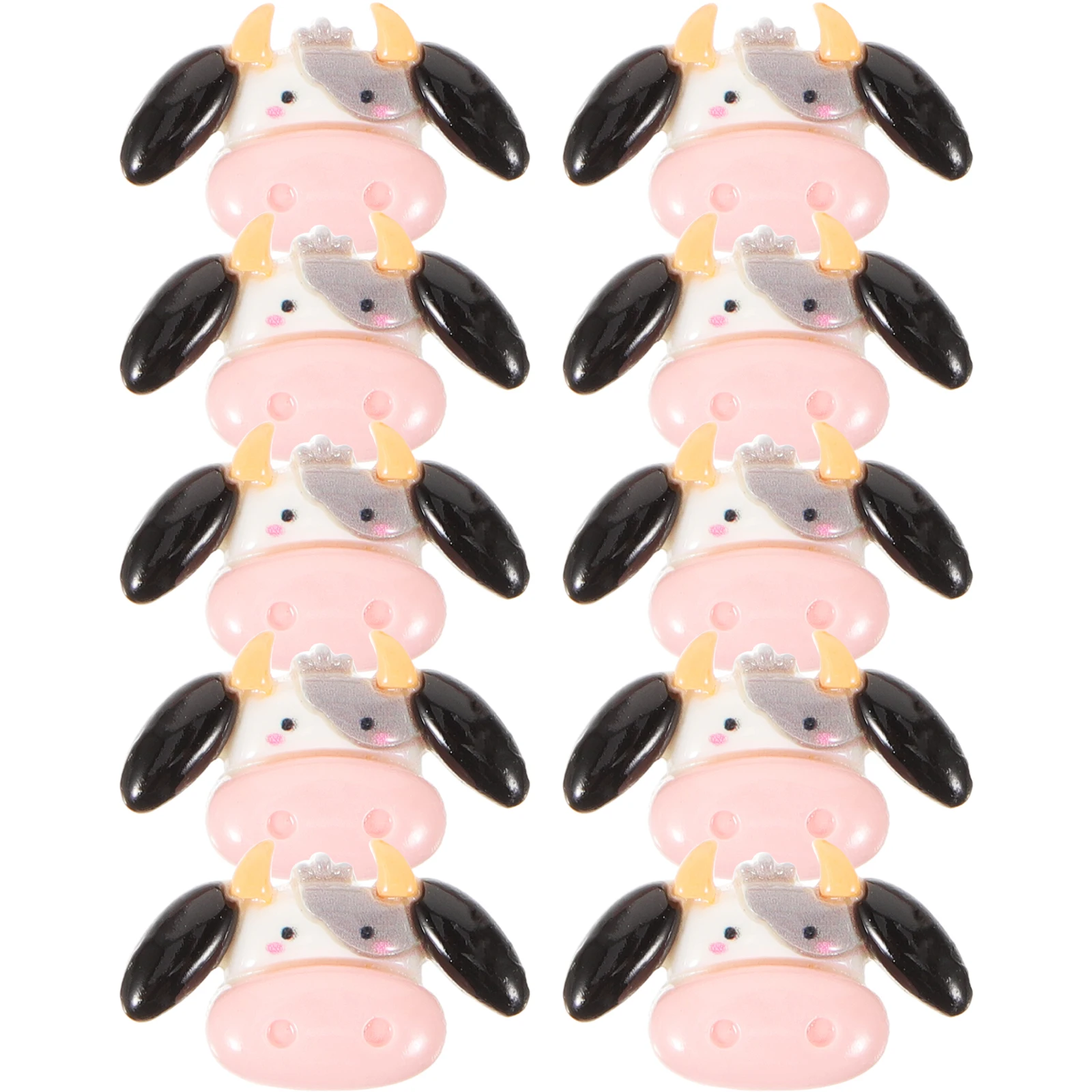 

10pcs Simulation Cow Charms Diy Resin Adornments Miniature Cow Ornaments Lightweight Phone Case Decor Craft Accessoriesdiy