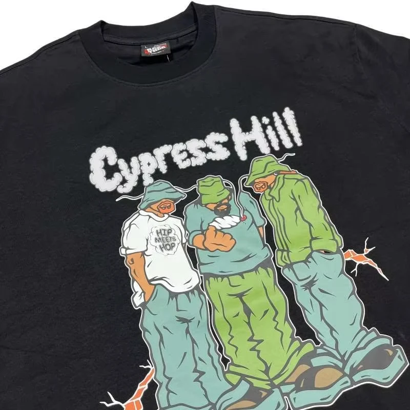 تي شيرت À Manches Courtes En Coton Imprimé BBOY الهيب هوب DJ كلاسيك أمريكاين المتضخم تي شيرت Harajuku ملابس رجالية