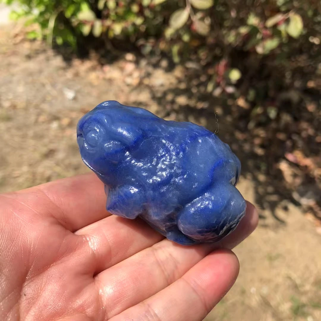 

1pc Natural Rose Quartz Frog Carvings Animal Healing Crystal Stone Craft Figurine Home Room Decoration Ornament