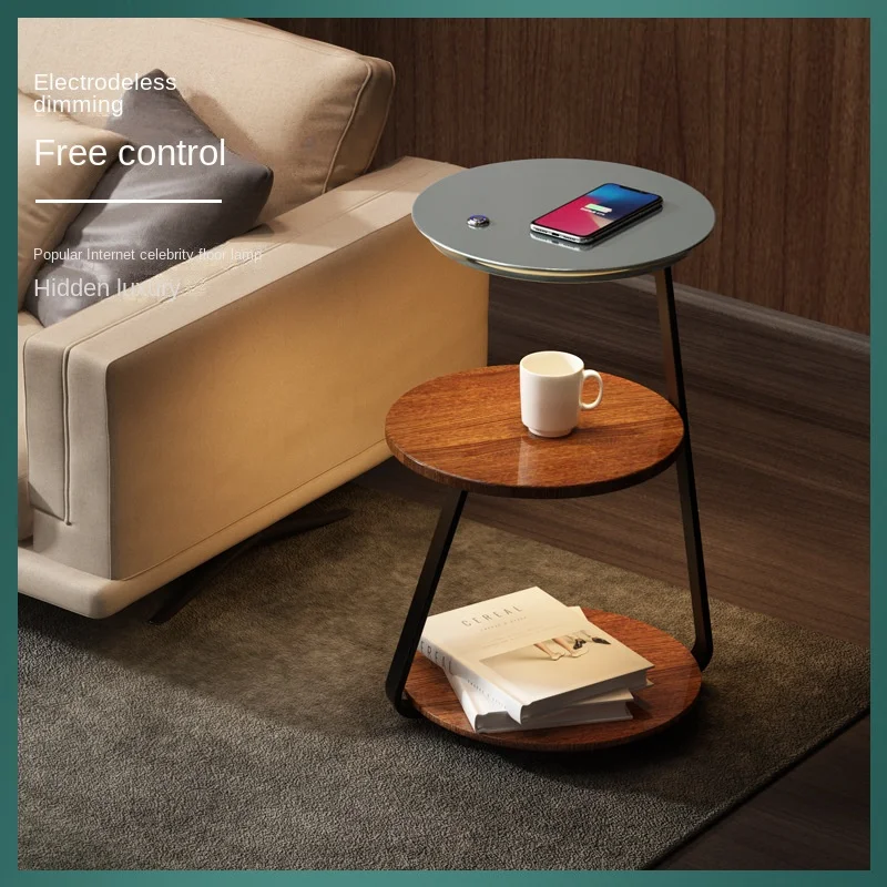 Joylove Creative Bedroom Floor Lamp Wireless Charging Living Room Rack Coffee Table Lamp Design Sense Sofa Bedside Table One