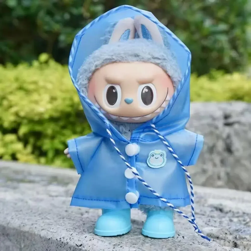 For 15/17cm Labubu Raincoat V1/v2/v3 Clothes Outfit 10cm Cotton Doll Clothes Animal Poncho Raincoat Hooded Cape Doll Accessories - Image 6