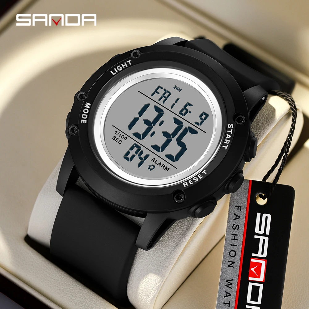 

SANDA New 2165 Military Style Multifunctional And Fashionable Digital Siicone Waterproof Men's and W\women's Llectronic Watch
