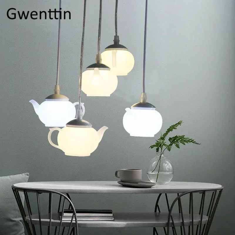 

Teapot Pendant Lights Modern Led Hanging Lamps for Dinning Room Kitchen Bedroom Lighting Fixtures Nordic Industrial Home Decor