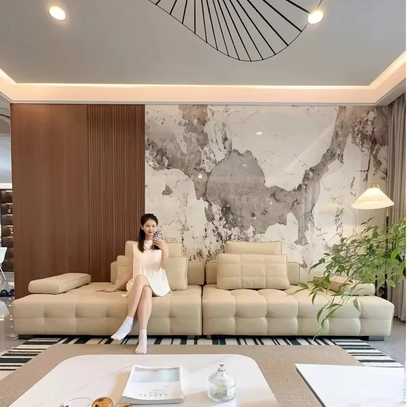 Back Support Wood Sofas Beige High Back Design Recliner Salon Lounges Sofas Floor Nordic Wooden Couch Wohnzimmer Home Furniture