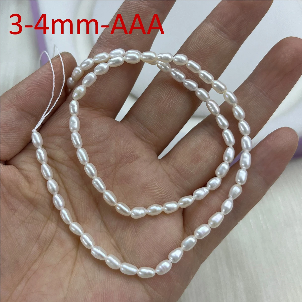 1.8-2mm 100% Natural Freshwater Pearls Small Beads White Rice Loose Spacer Beads for Jewelry Making DIY Necklace Accessories