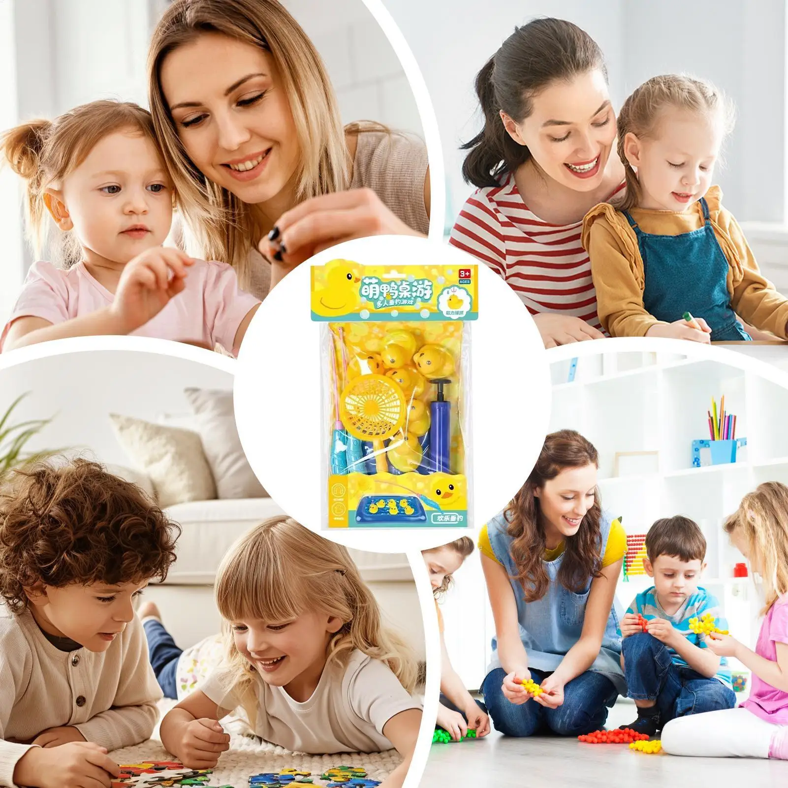 Pool Fishing Game For Kids Bath Fishing Toy Inflatable Pool Floating Ducks For Toddler Stocking Stuffers Summer Beach Vacation