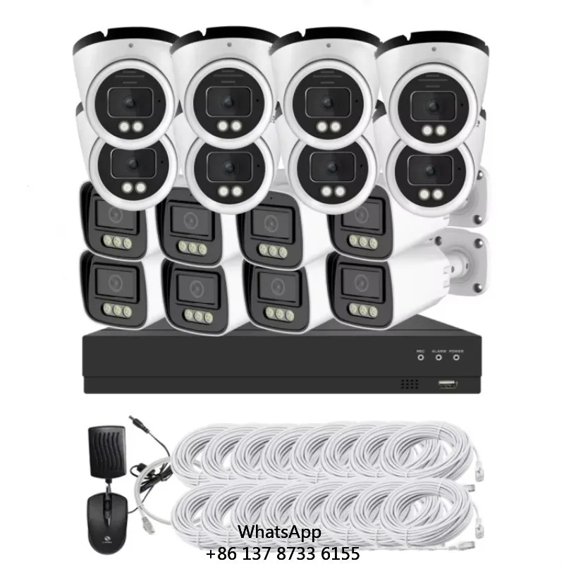 16 Channel Bullet Dome CCTV Kit Night Vision Two-Way Audio Cloud Hdd Data Storage For Indoor Outdoor Use
