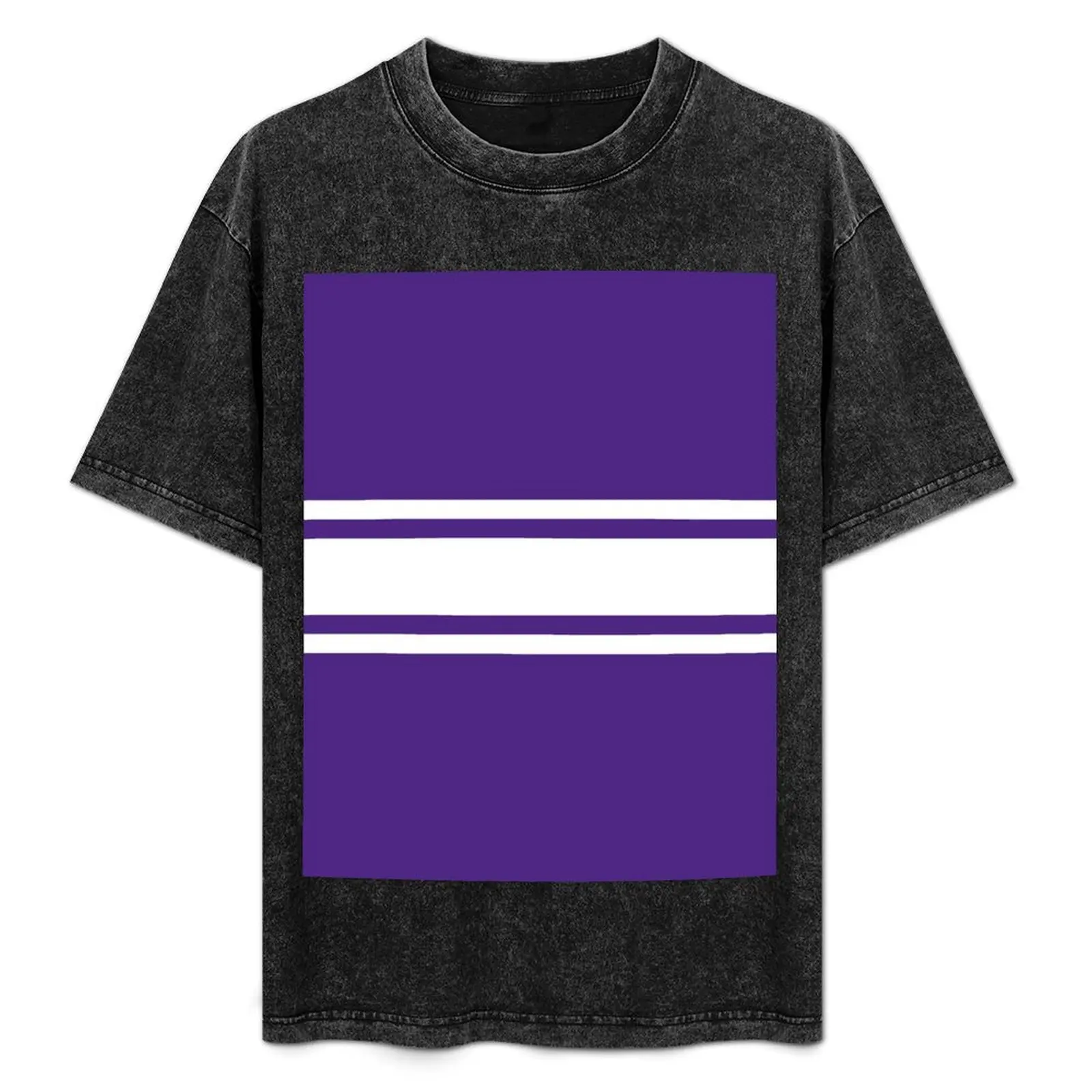 

Purple & White Power Stripe T-Shirt Trendy Casual Short Sleeve Shirt