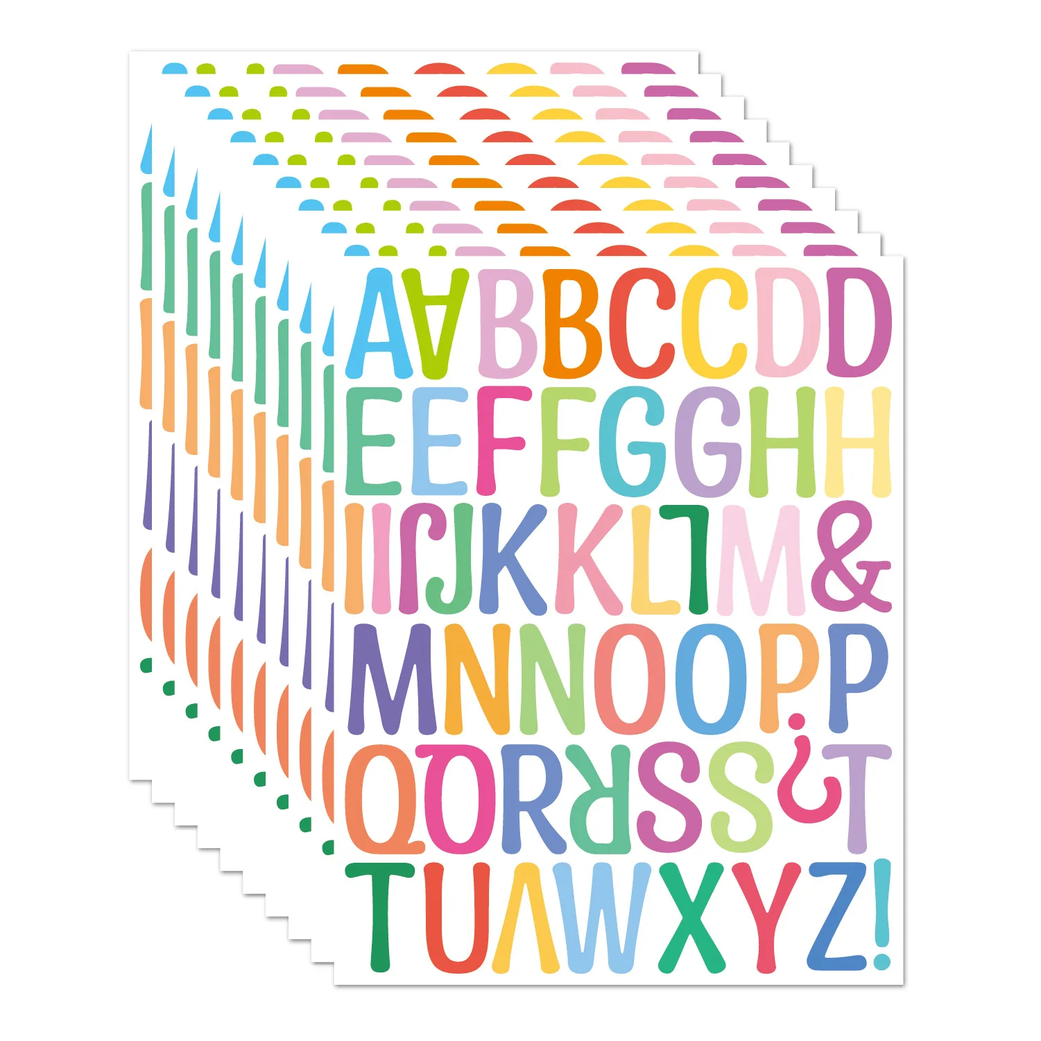 10sheets 2-Inch Ins Style Color Letter Sticker Large Classroom Mailbox Door Children'S Room Decoration Number Letter Stickers