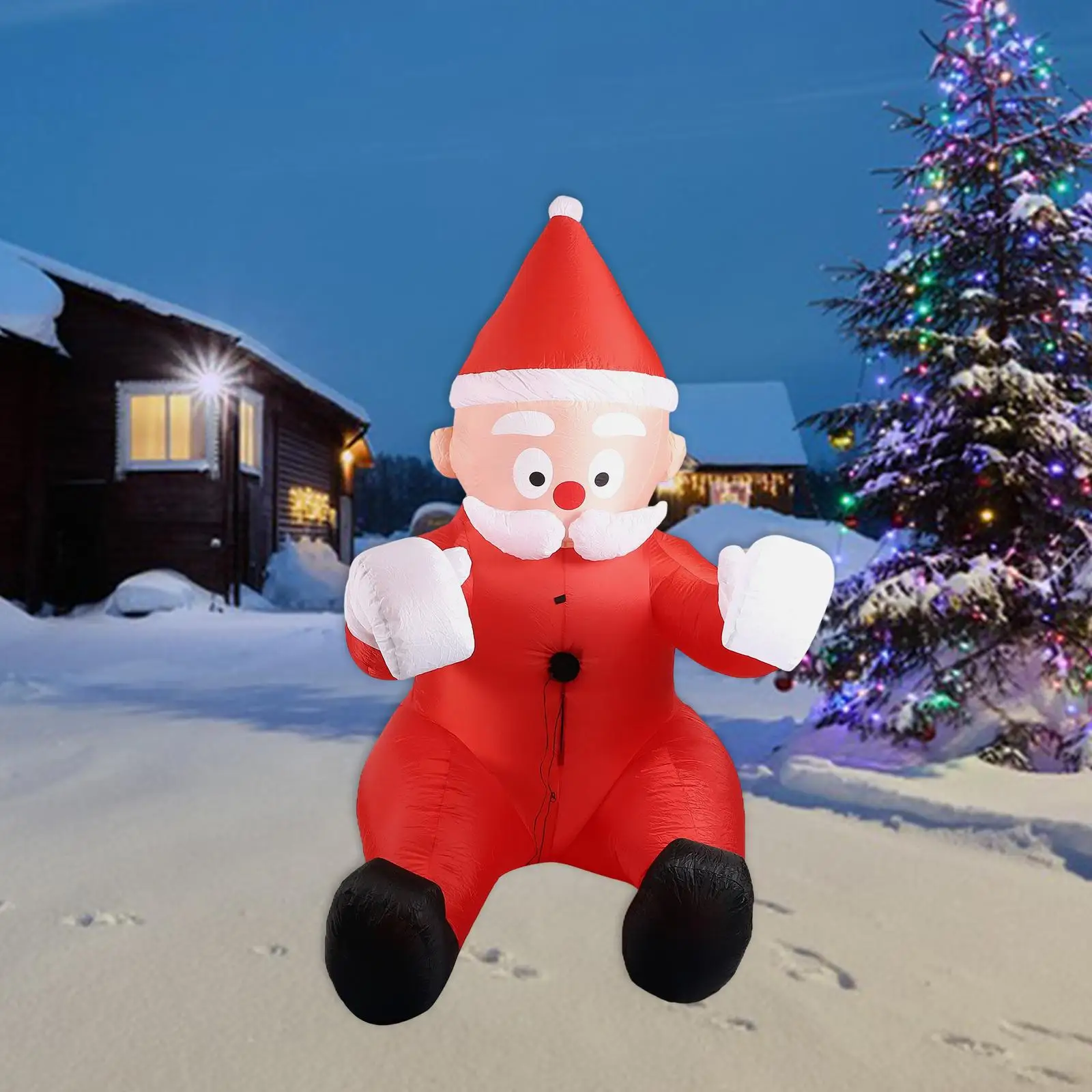 

Christmas Inflatable Santa Claus Outdoor Decoration Giant Easy Setup Photo Prop Xmas Decor 9.84ft for Porch Balcony Garden Roof