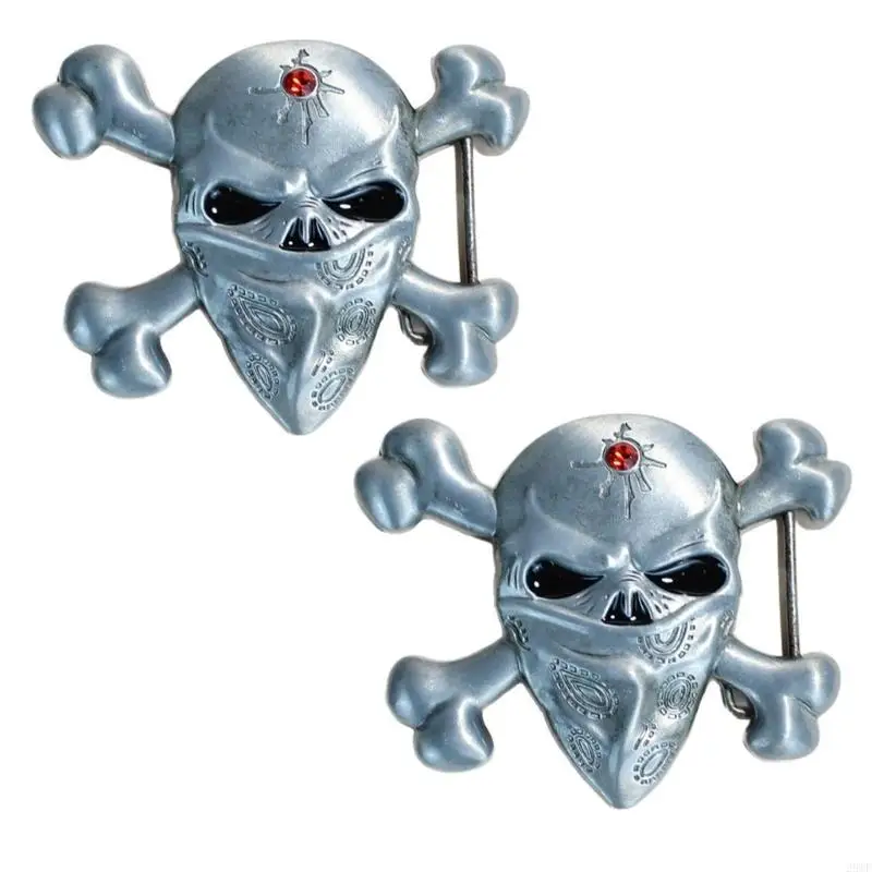 مشبك حزام جديد لعام 2025 بتصميم جمجمة غربية عتيقة مشبك حزام معدني لتعزيز المتانة والراحة في مناسبات مختلفة