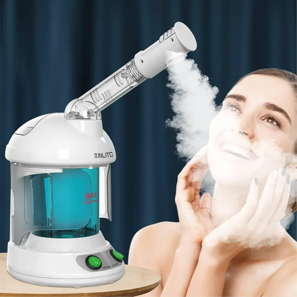 Facial Steamer - Ozone Steamer, 360° Rotatable Arm Humidifier Unclogs Pores Blackheads, for Personal Care Use At Home or Salon