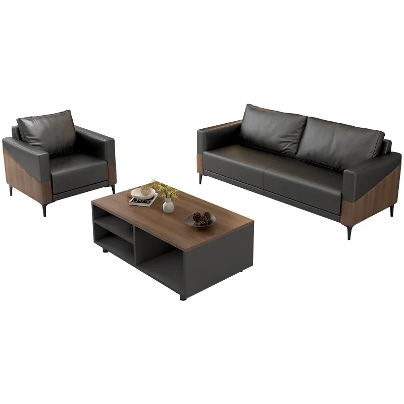 أريكة مكتب رئيس بسيطة الرجعية غرفة استقبال الأعمال مكتب صالة منطقة طاولة القهوة مجموعة ثلاثة أشخاص #1